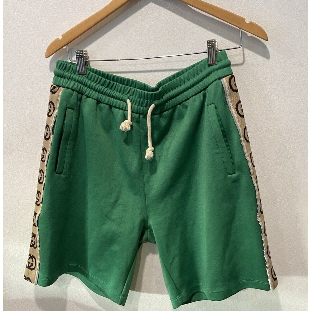 Gucci side-stripe technical shorts Green Shorts Mens Sz L Authentic - Picture 4 of 8